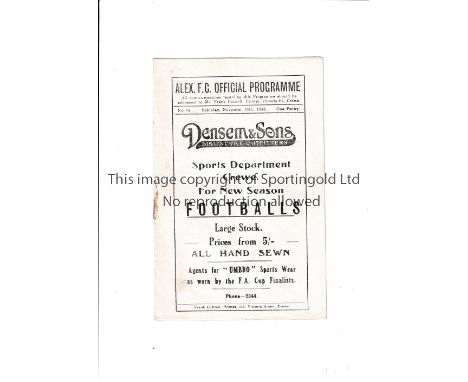 CREWE ALEXANDRA       Home programme v Darlington 16/11/1935. Score, scorers and attendance inserted neatly. Light vertical f
