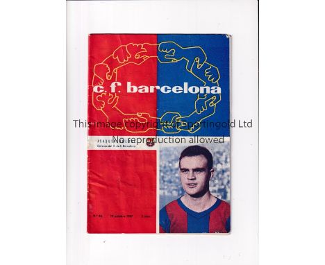 1957/58 FAIRS CUP SEMI FINAL Barcelona v Birmingham City played 13/11/1957 at the Nou Camp, Barcelona. Official Barcelona pro