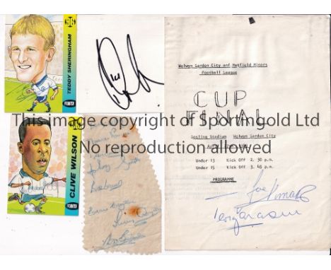 TOTTENHAM HOTSPUR AUTOGRAPHS    A small sheet of greaseproof paper signed by Dave MacKay, Maurice Norman, John Hollowbread, J