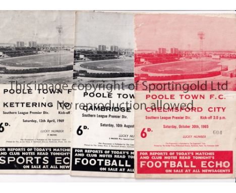POOLE TOWN FC   Eighty home programmes including 13 X 1960's, 50 X 1970's and 17 X 1980's, v. Torquay Utd. 65/6 Western Count