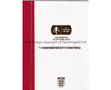 2019 FA CUP FINAL     Limited edition hardback The Royal Box Wembley Suite programme for Manchester City v Watford with certi