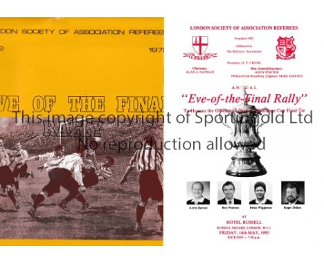 EVE-OF-THE-FINAL RALLY PROGRAMMES     Two programmes for 1972 Arsenal v Leeds Utd and 1993 Arsenal v Sheffield Wednesday.    