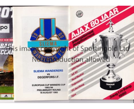 PROGRAMME MISCELLANY     Fourteen programmes mostly in European competitive matches including Rangers v Real Madrid (EC) 1963