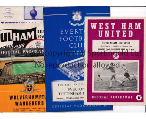 TOTTENHAM HOTSPUR 1960/1     Ten programmes from the Double Season. Home v. Aston Villa, Cardiff, Fulham, Burnley, Charlton F