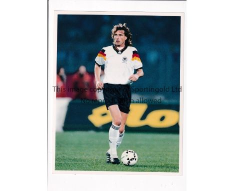 FOOTBALL PRESS PHOTOS 1990'S     Fifty seven colour photos with stamps on the reverse including overseas players in Internati