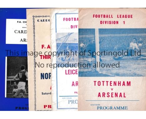 ARSENAL     Four pirate issue away programmes v. Norwich City 51/2 FA Cup by Victor, Leicester City 62/3 by Tucketts slightly