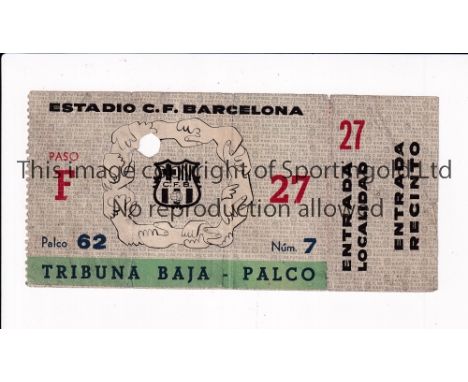 1957/58 FAIRS CUP SEMI FINAL     Barcelona v Birmingham City played 13/11/1957 at the Nou Camp, Barcelona. Rare original unus