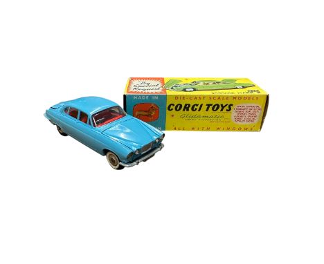 Corgi Jaguar Mk X No. 238, generally excellent to good plus in good plus box, light blue, red interior, four jeweled headlamp