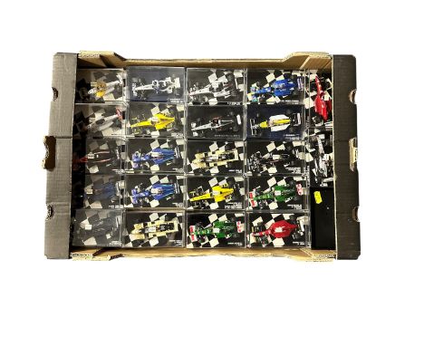 Minichamps 1/43rd scale Formula 1 collection, generally excellent in excellent plastic display cases, with range of Ferrari. 