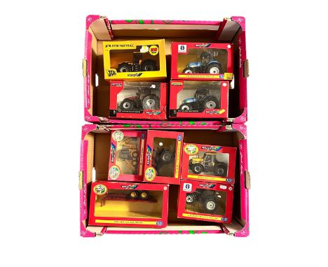 Britains 1/32nd scale Farm collection, generally excellent in good plus boxes (some loose in boxes), with New Holland T8040 T
