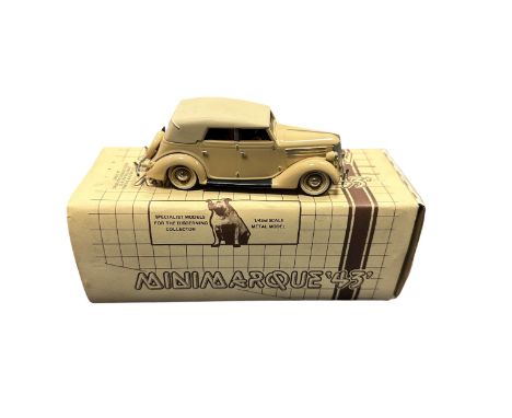 Mini marque '43 1/43rd scale 1936 Ford V8 Convertible Sedan To up LHD No. MM43, "Prototype 30/1/88" in blue ink on box end, g