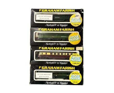 Graham Farish N gauge 5 Pole Motor locomotives, generally excellent in good plus or better boxes, with Railcar GWR green W28W