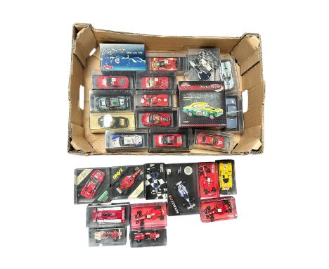 1/43rd scale motor racing collection, generally excellent in to good plus plastic cases (without card outers) and boxes (wher