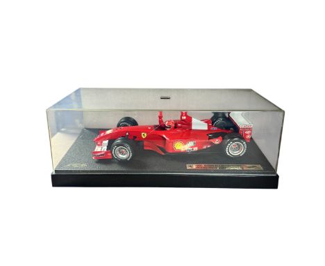 Hot Wheels 1/18th scale Ferrari F2001, M Schumacher, World Champion 2001, limited edition no. 19,146 of 25,000, generally exc