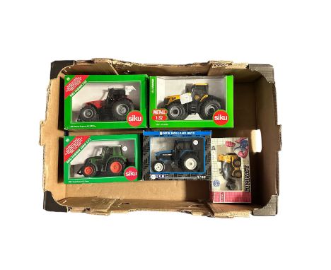 Siku 1/32nd scale Farm collection, with JCB 8250 No. 3267, Massey Ferguson MF 8280 Xtra No. 3251 and Fendt Farmer 411 Vario N