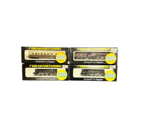 Graham Farish N gauge 5 Pole Motor locomotives, generally excellent in good plus or better boxes, with BR maroon 46229 Duches