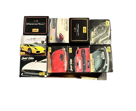 Maisto 1/18th scale Special Edition collection, generally excellent in good plus window boxes, with Ferrari F50, Lamborghini 