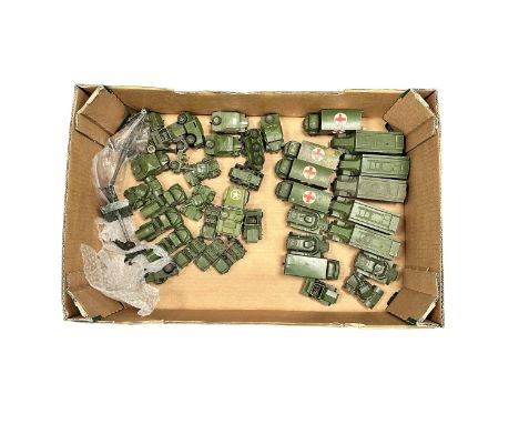 1950s onwards mainly Dinky Military unboxed collection, generally good plus to good fair, plus Britains 1/32nd scale field gu