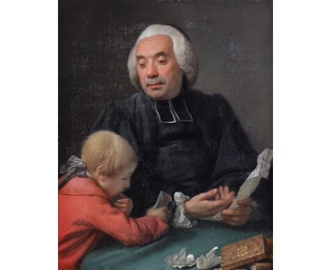 Francois Brossard de Beaulieu (French 1727 - 1810) Portrait of Hubert Antoine du Bertrand, Principal de Navarre.  Oil on canv