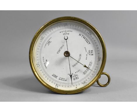 A 19th Century Circular Brass Cased Barometer by Veitch and Sons of Chelsea, 12cms Diameter 