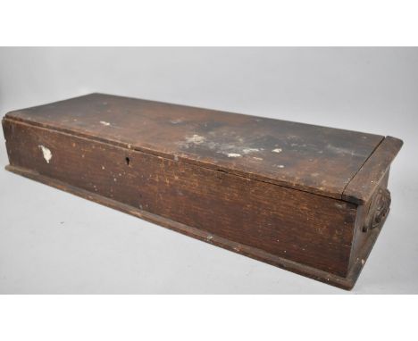 A Vintage Oak Tool Safe with Two Carrying Handles, 69cm Wide 