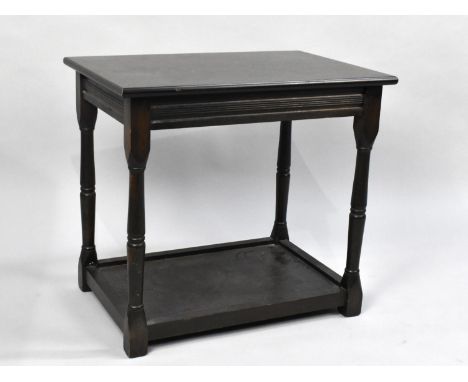 A Mid 20th Century Oak Rectangular Occasional Table with Stretcher Shelf, 51cms Wide 