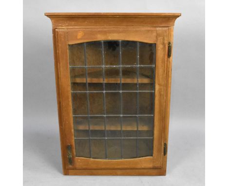 A Vintage Leaded Glazed Wall Hanging Corner Cabinet, 54cms Wide 