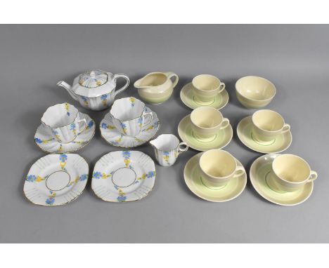 Two Part Art Deco Services to Comprise Floral Melba China Part Tea Set and a Burleigh Ware Coffee Part Set 