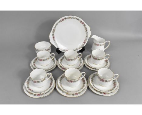 A Paragon Belinda Pattern Tea Set to Comprise Six Cups, Six Saucers, Six Side Plates, Cake Plate, Milk Jug and Sugar Bowl 