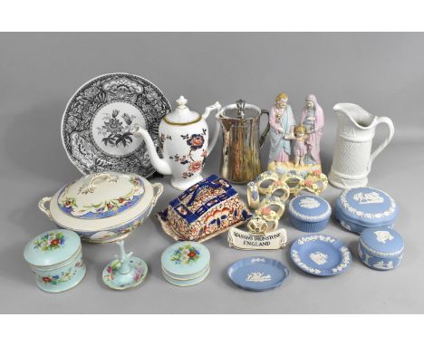 A Collection of Various Ceramics to Comprise Wedgwood Jasperware, Masons Ironstone China Display Plaque, Spode Plate etc 