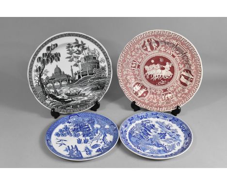 Four Various Spode Plates to Comprise Spode Archive Collection 'Greek', 'Rome' and Two Willow Pattern 