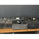 LOT OF ASSORTED KEYBOARDS AND MICE