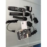 BEHRINGER XENYX Q502USB PREMIUM 5-INPUT 2-BUS MIXER; (2) MICROPHONES; CHARGERS
