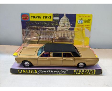 A boxed Corgi Lincoln Continental Executive Limousine with tv screen accessories Location: 