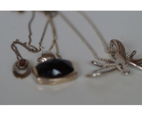 3 Silver Necklaces 