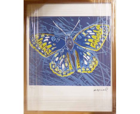 ANDY WARHOL 'Buttefly', lithograph, with Leo Castelli blue stamps verso, and George Israel editeur embossing lower left, from