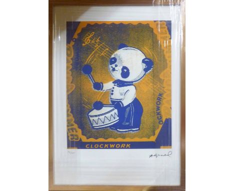 ANDY WARHOL 'Panda Drummer', lithograph, with Leo Castelli blue stamps verso, and George Israel editeur embossing lower left,