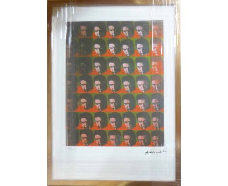 ANDY WARHOL 'Elvis Multiple', lithograph, with Leo Castelli blue stamps verso, and George Israel editeur embossing lower left