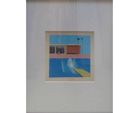 DAVID HOCKNEY 'A Bigger Splash', giclée print on Purcell ultrasmooth 300gsm, 23cm x 23cm, framed.