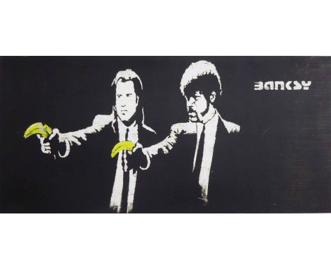 AFTER BANKSY, Pulp Fiction, print on canvas, 190cm x 91cm.