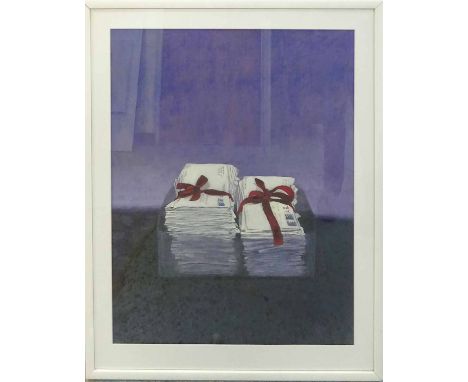SIMONE SANDELSON 'The letters from Jack Alderman-Death Row, Georgia', lithograph in colours, 80cm x 65cm, framed and glazed.