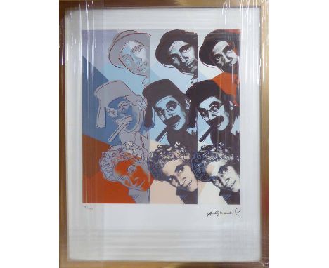 ANDY WARHOL 'Marx Bros', lithograph, with Leo Castelli blue stamps verso, and George Israel editeur embossing lower left, fro