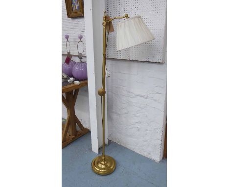 READING LAMP, in the English Country House style, with pleated shade, 148cm H. 