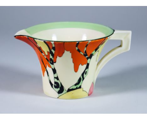 Honolulu, a Clarice Cliff Daffodil Jug, painted in colours 3ins high, printed mark and Wilkinson backstamp