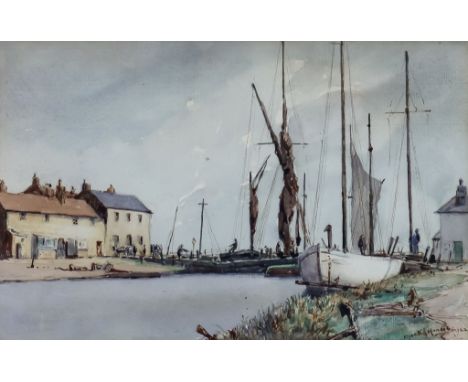 ***Martin Hardie (1875-1952) - Watercolour - 'The Heybridge Basin, Essex', signed and dated 1922, 8ins x 12.5ins, framed and 