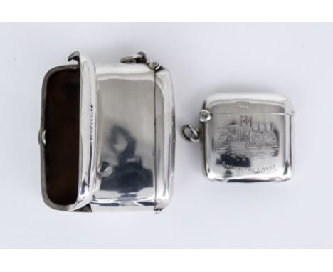 An Edward VII Silver Combination Vesta Case/Cheroot Holder and One Other Vesta Case, the combination case by Joseph Gloster, 