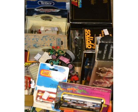 Model Cars - Solido, Burago die-cast Jaguar, boxed; Matchbox, some blister packaged; Corgi London Taxi, boxed; Lledo, Dinky, 