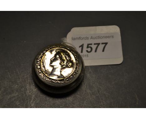 A French Art Nouveau patch box, the head of a young lady