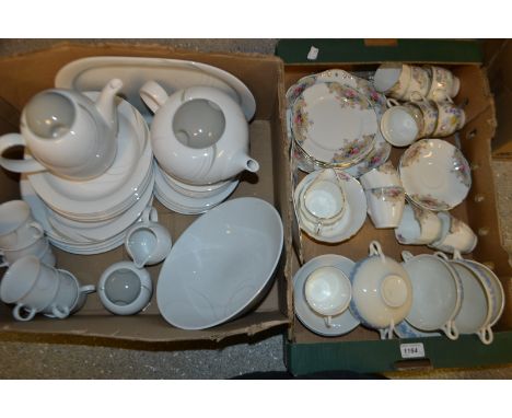 Teaware - Paladin China tea service, for five, pattern 3094;  four Wedgwood soup bowls;  Bell China teacups;  a 42 piece Wiut
