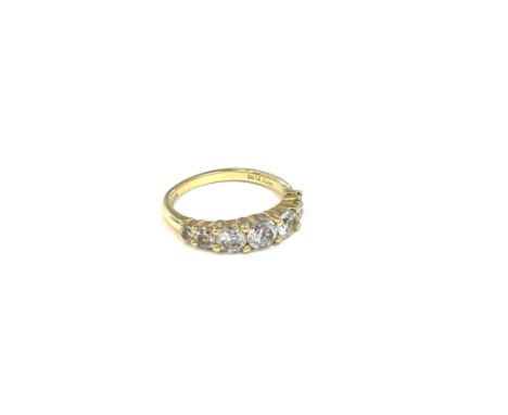 Ladies hallmarked 14ct stone set dress ring, ring size Q , approximate total weight: 4g